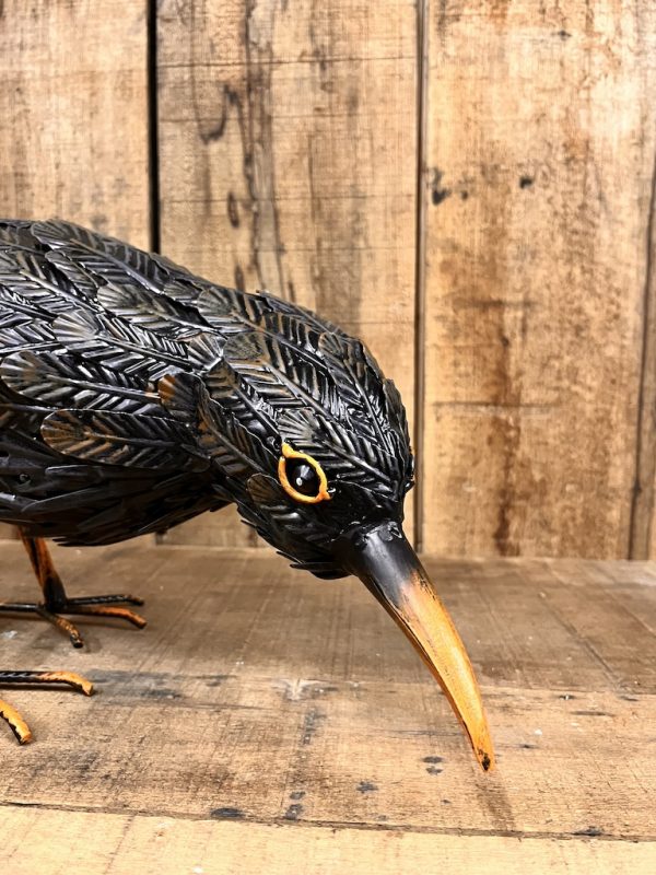 Metal statue crow dark gray 67cm eliassen.co.uk 1