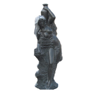 Beeld fonetein vrouwenfiguur marmer in rots 120cm - Eliassen.nl