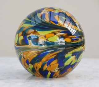 decoratieve glasbol blauw 25cm - Eliassen.nl