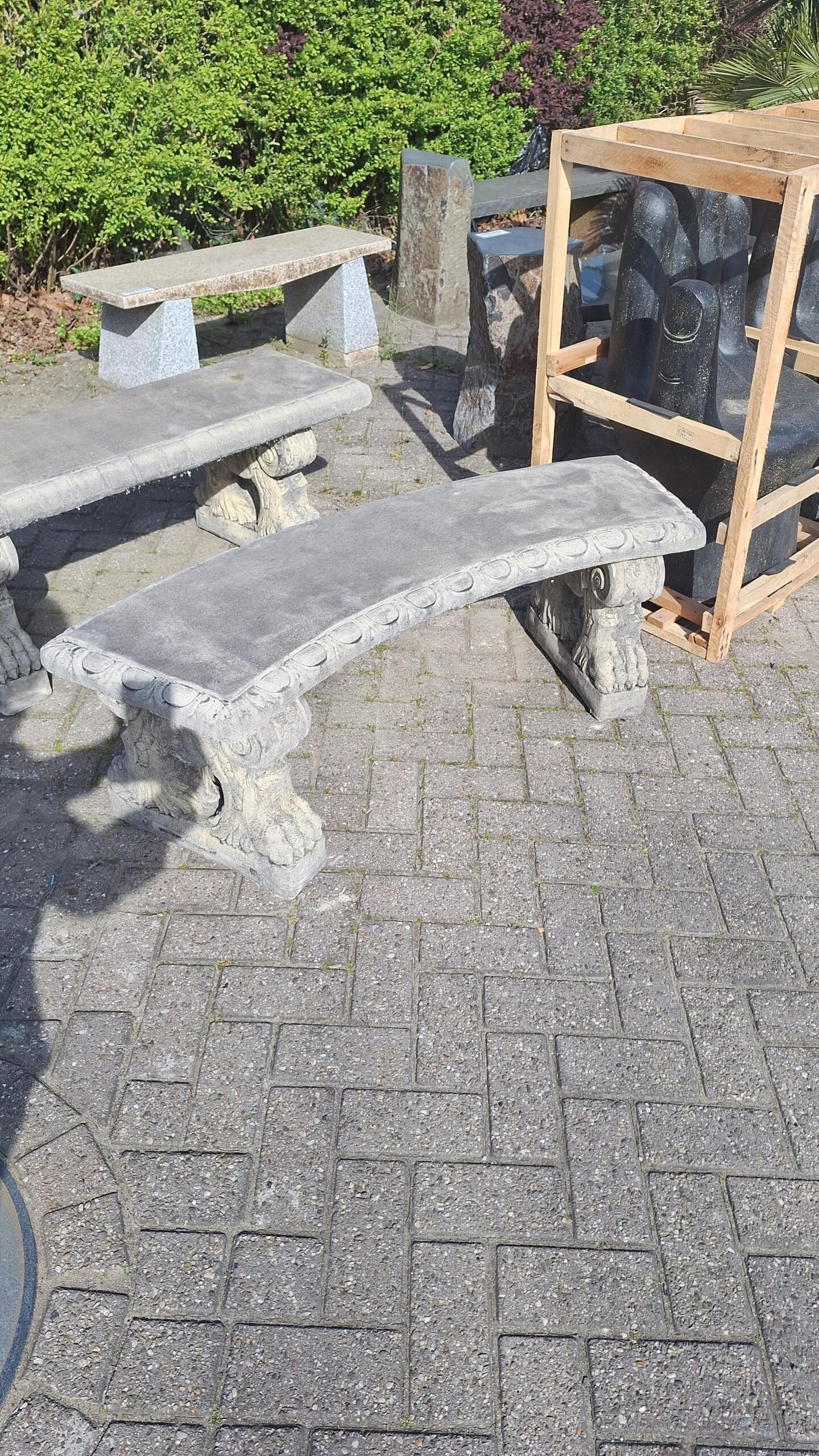 Garden bench curved English 136cm