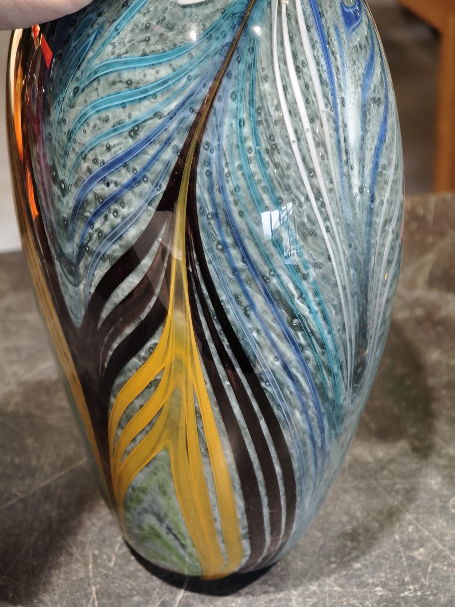Vaas glas Stripes 28cm