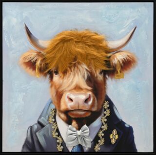 canvas schilderij stier met vacht - Eliassen.nl
