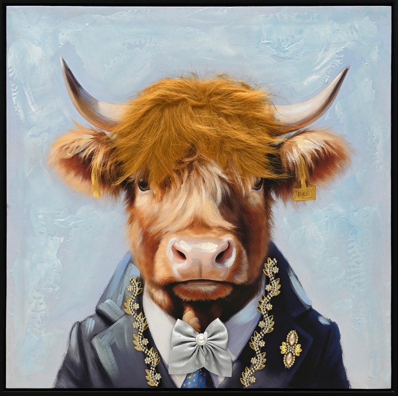 canvas schilderij stier met vacht - Eliassen.nl