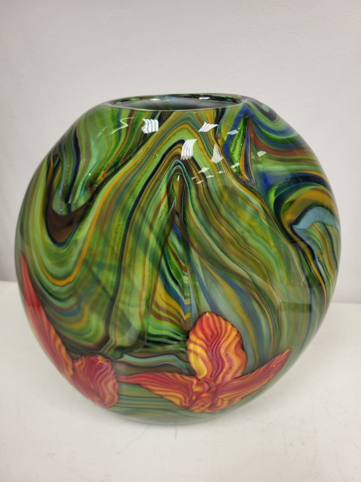 glasvaas green waves 33cm - Eliassen.nl