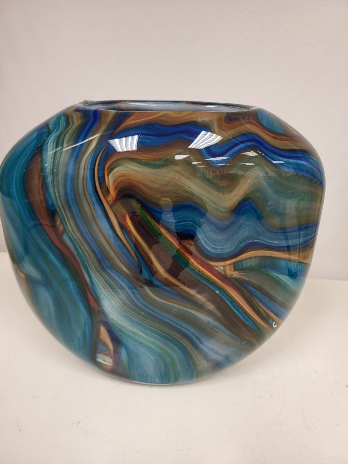 glasvaas blue waves 30cm - Eliassen.nl