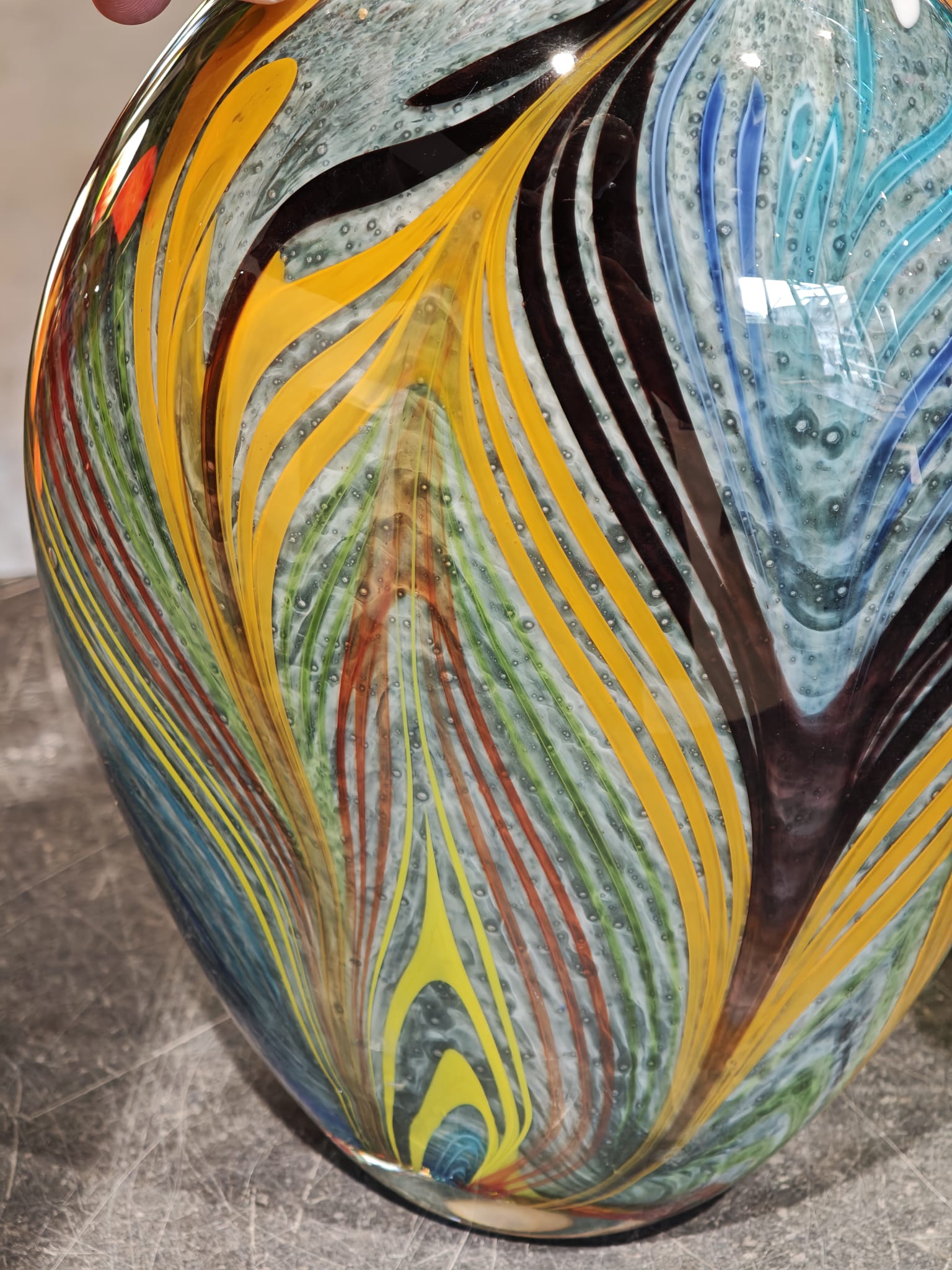 Vaas glas Stripes 28cm