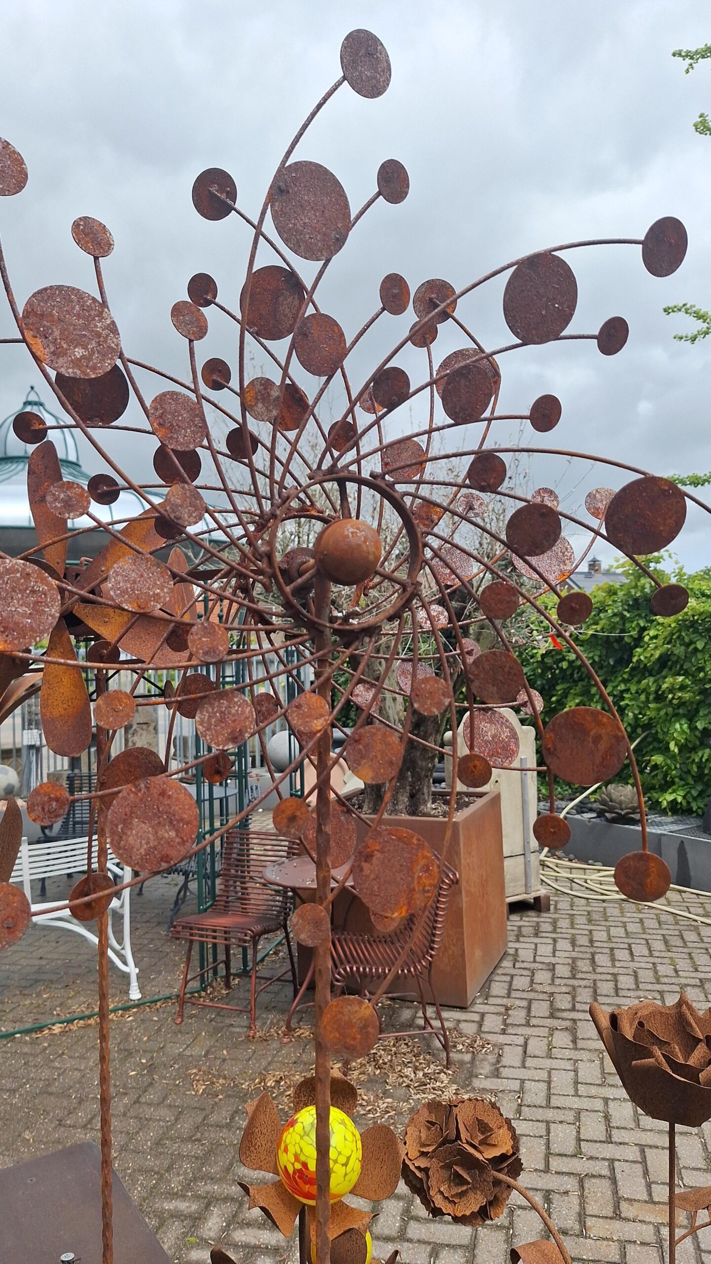 Windspinner groot roest dubbel nopjes 215cm