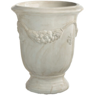 Pot terracotta Anduze antiek wit - Eliassen.nl