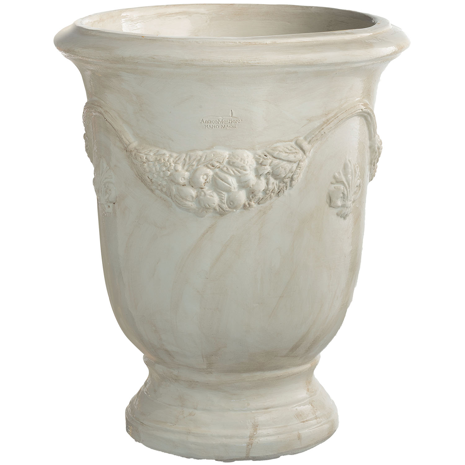 Pot terracotta Anduze antiek wit - Eliassen.nl