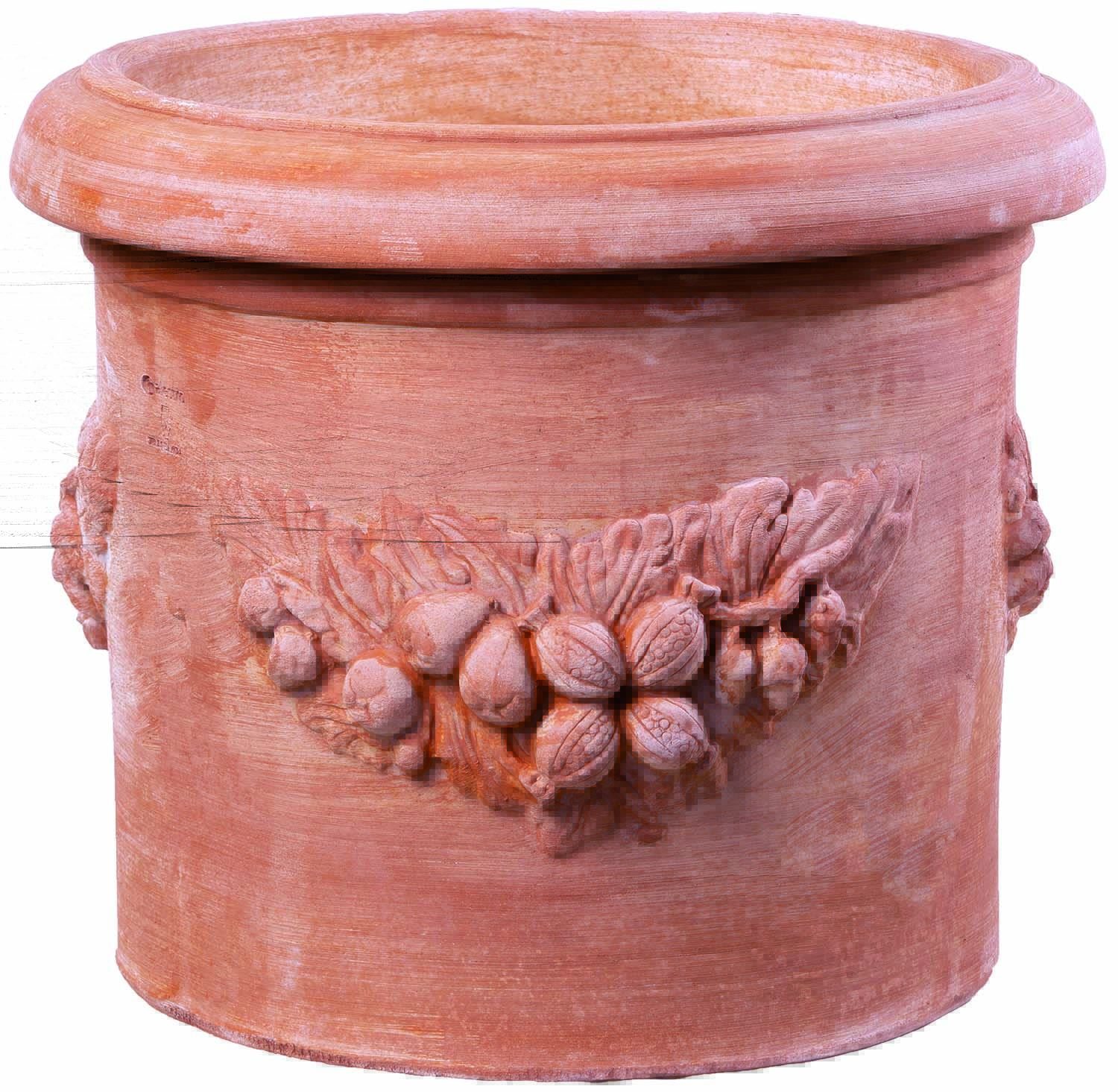 Pot terracotta Toscaans Cylinder trequanda festonato 65cm - Eliassen.nl