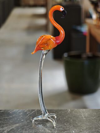 Großer Vogel rot Mini Glas 12cm