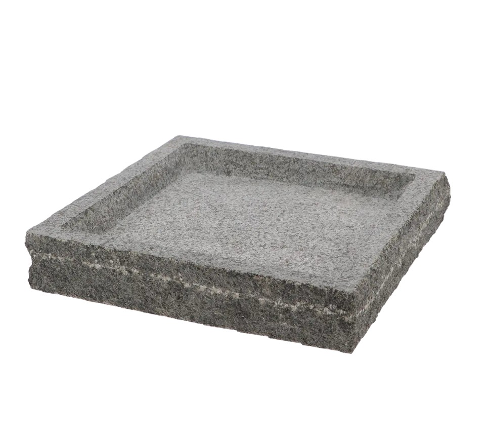 vogelbad graniet vierkant 35cm - Eliassen.nl