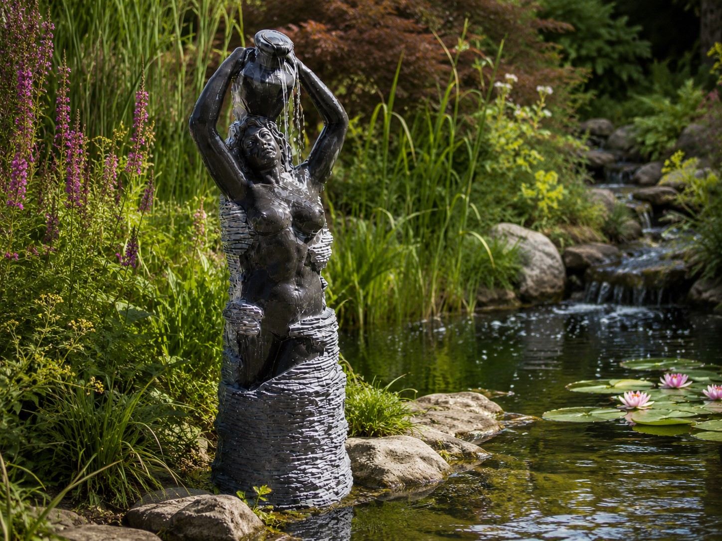 watervrouw ornament in de vijver - Eliassen.nl