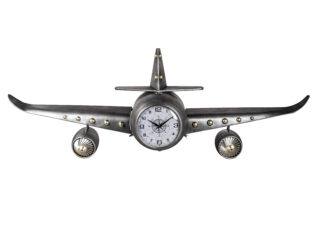 Wandklok vliegtuig zilverkleur 142cm - Eliassen.nl