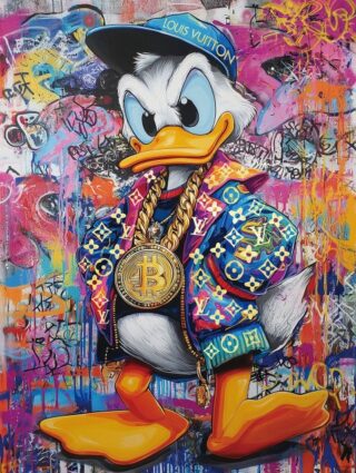 glasschilderij boze duck 60x80cm - Eliassen.nl