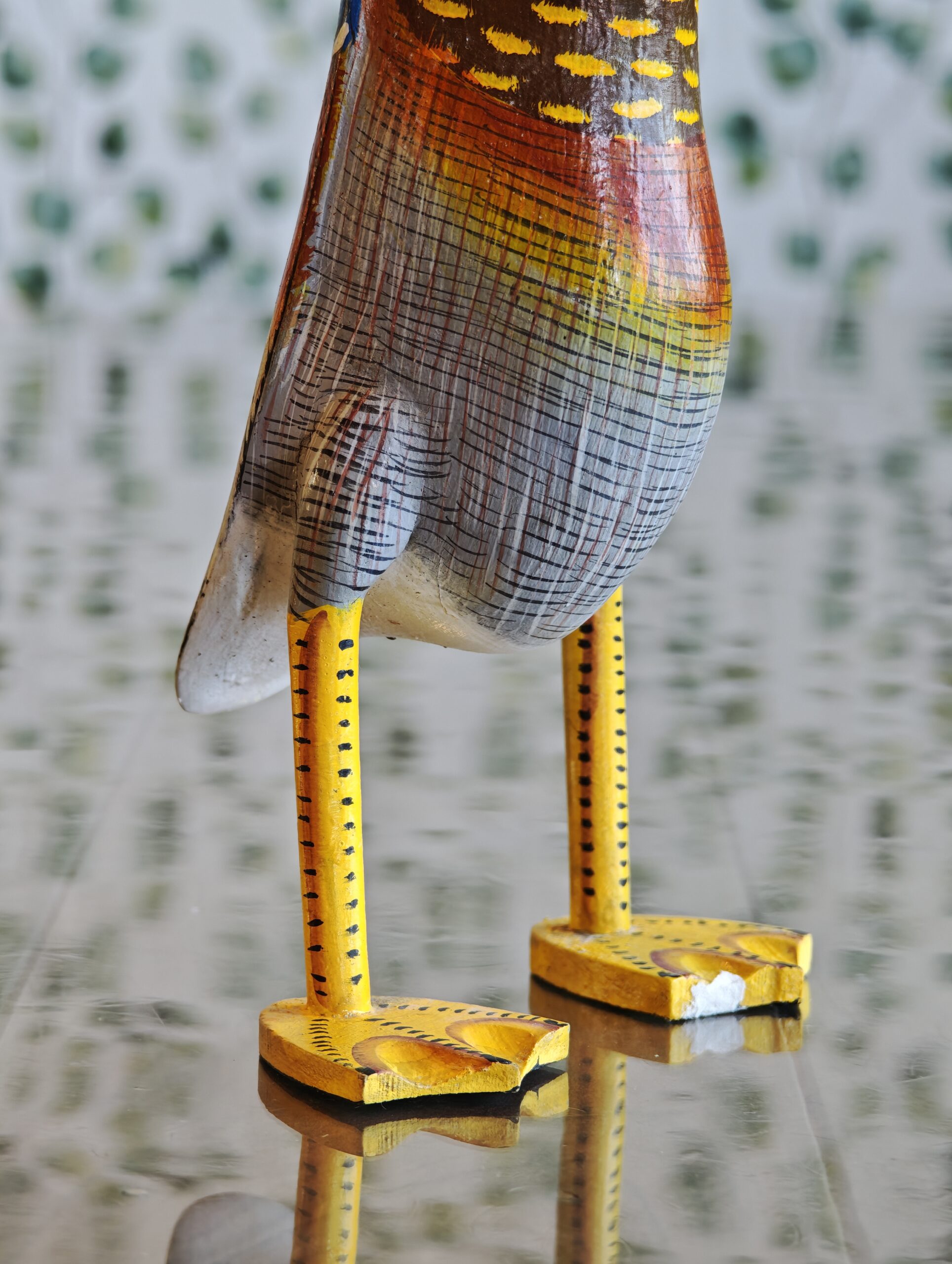 Beeld hout groene Eend 32cm