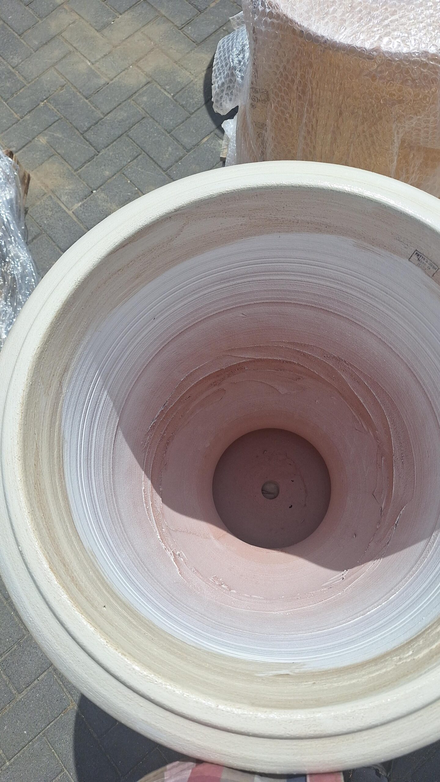 Pot terracotta Anduze antiek wit 60cm