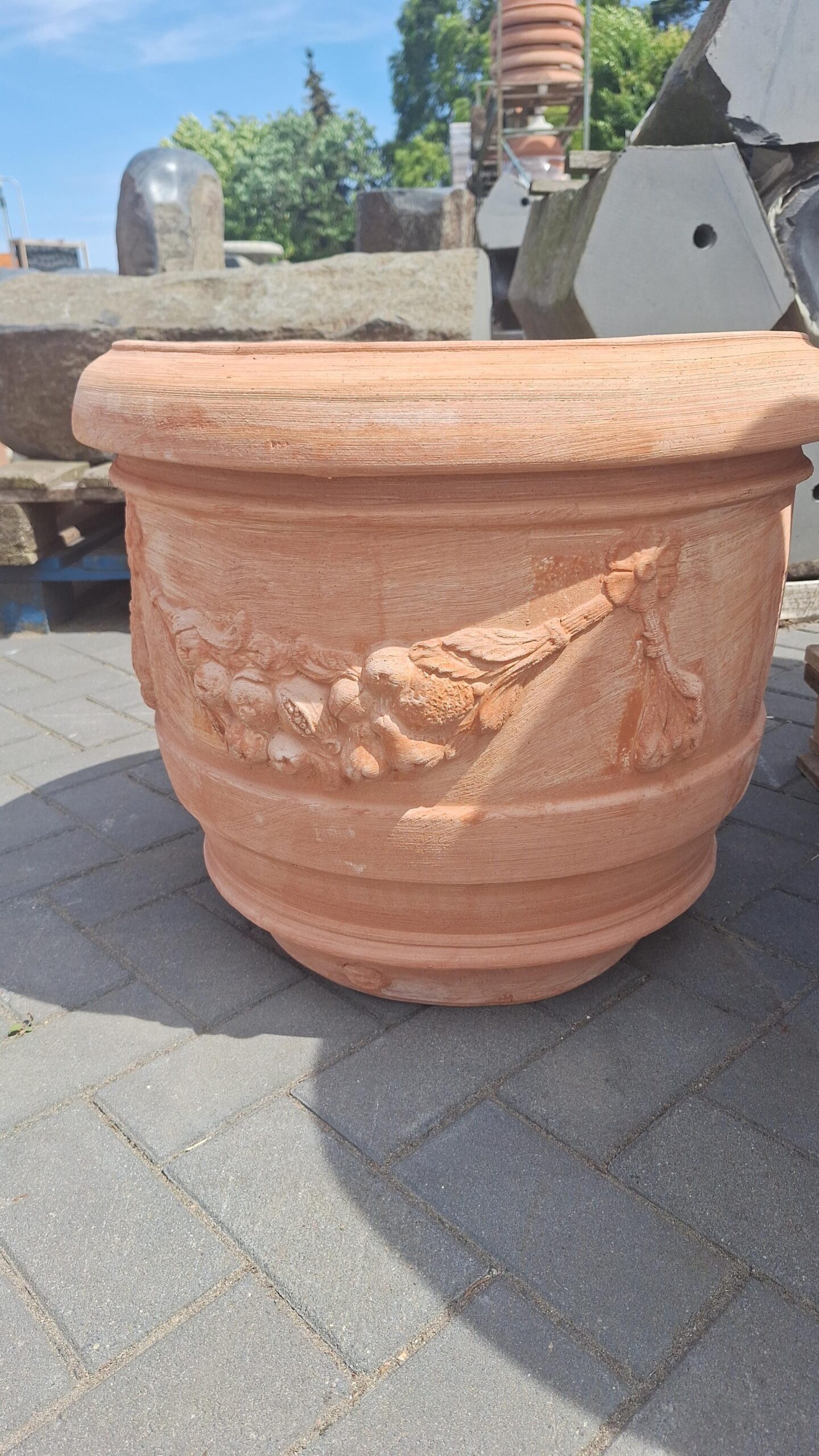Pot terracotta Toscaans Vaso a barile festonato 60cm