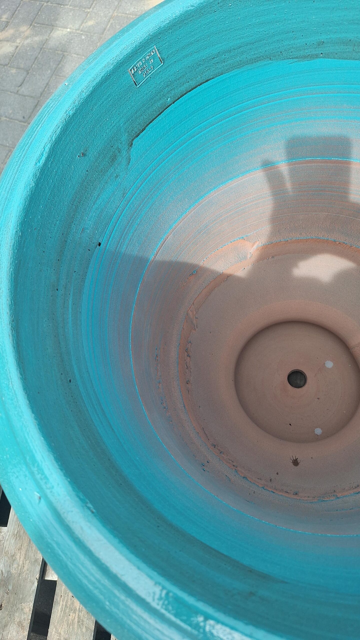 Pot terracotta Anduze turquoise 70cm
