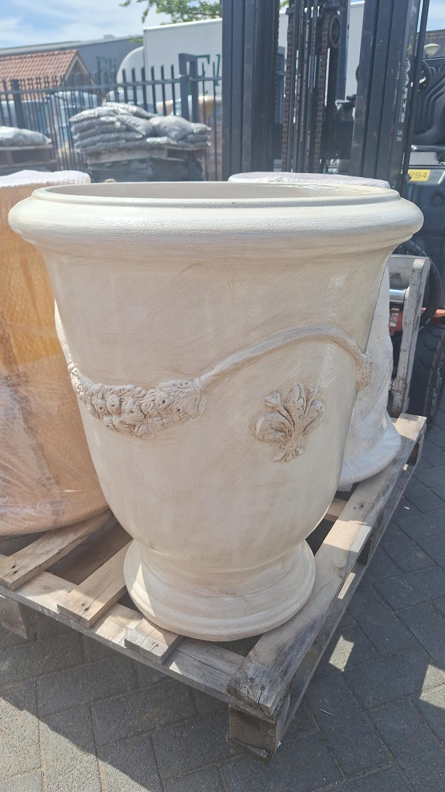 Pot terracotta Anduze antiek wit 60cm