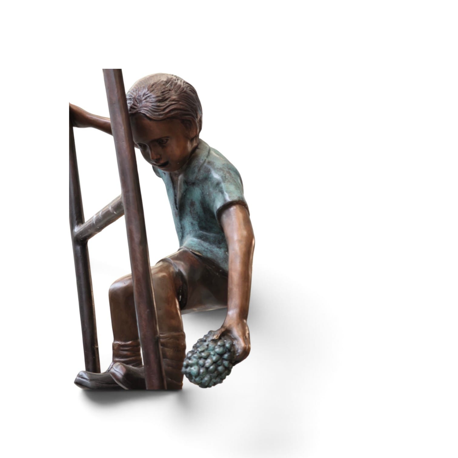 Bronzen beeld 3 spelende kinderen op ladder 228cm eliassen.nl 4