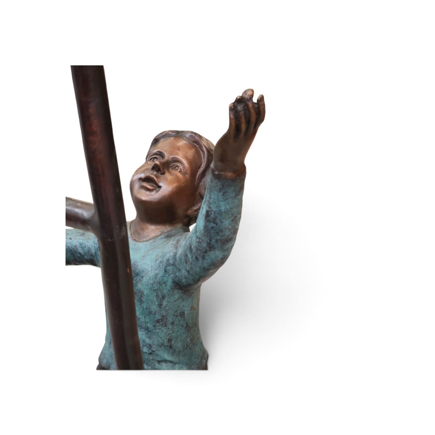Bronzen beeld 3 spelende kinderen op ladder 228cm eliassen.nl 4