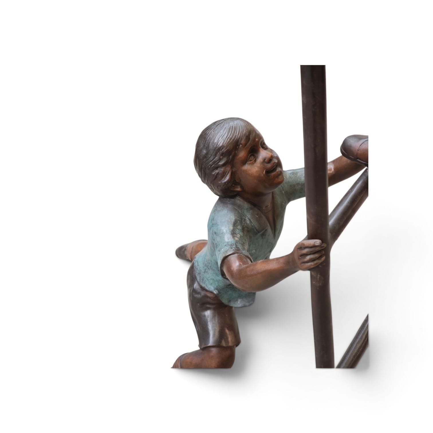 Bronzen beeld 3 spelende kinderen op ladder 228cm eliassen.nl 4