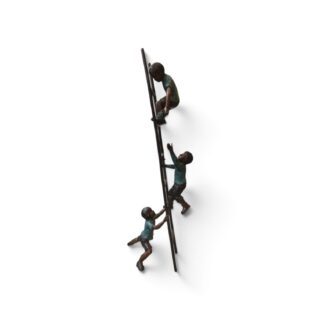 Bronzen beeld 3 spelende kinderen op ladder 228cm eliassen.nl 4
