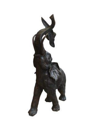 Bronzeskulptur „Laufender Elefant mit erhobenem Rüssel“, 195 cm, eliassen.nl