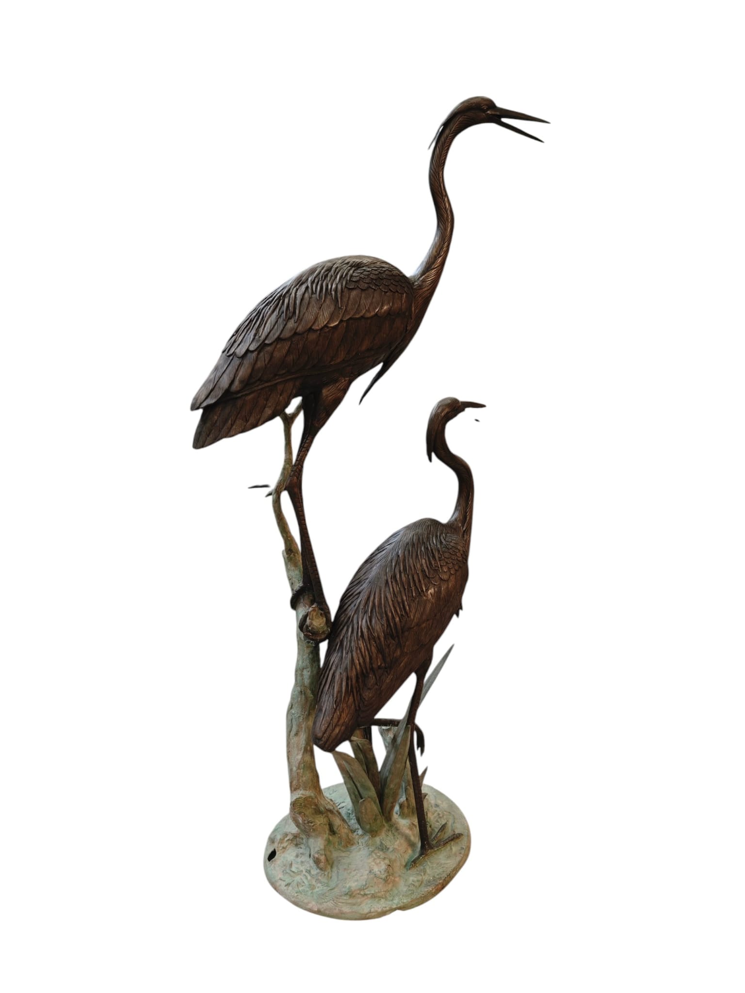 Bronzestatue „Zwei Reiher auf Sockel“, 190 cm, eliassen.nl 6