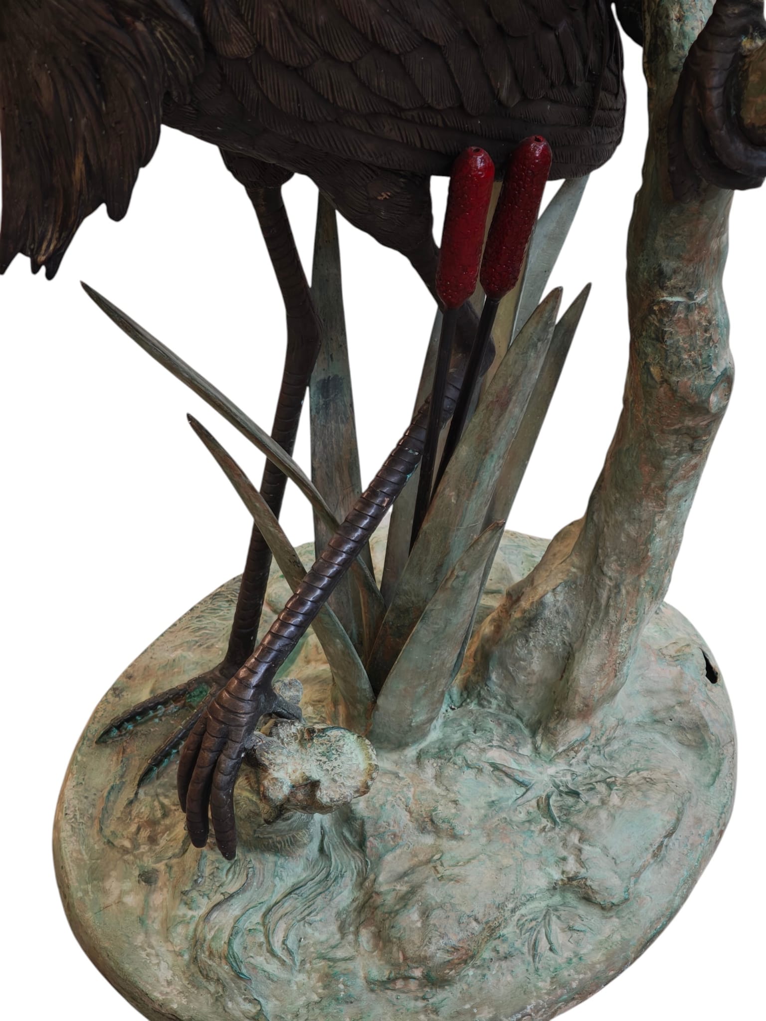 Bronzestatue „Zwei Reiher auf Sockel“, 190 cm, eliassen.nl 6