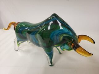 stier van glas groen - Eliassen.nl