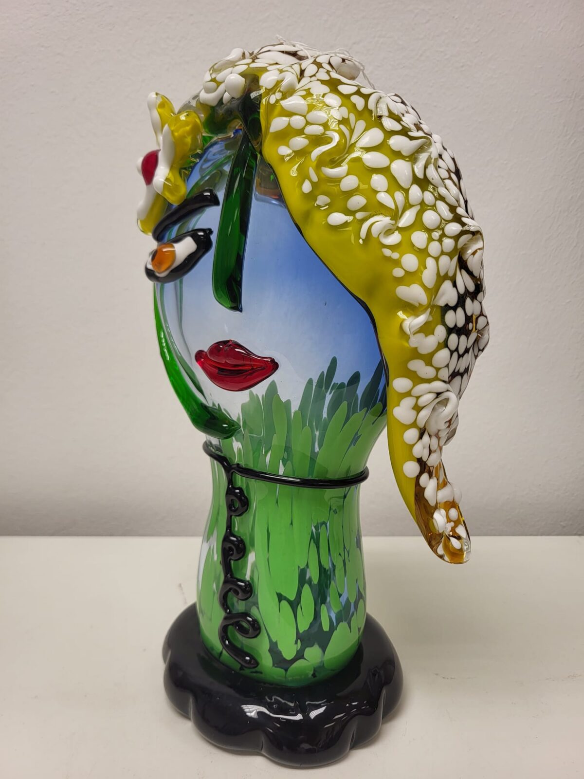 Glasobject Dame in groen 35cm