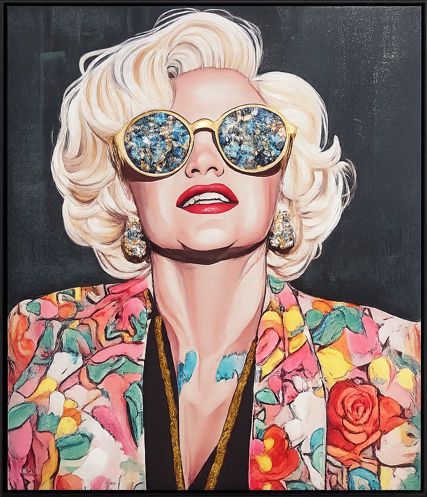 Schilderij hout Marilyn Monroe 90x120cm - Eliassen.nl