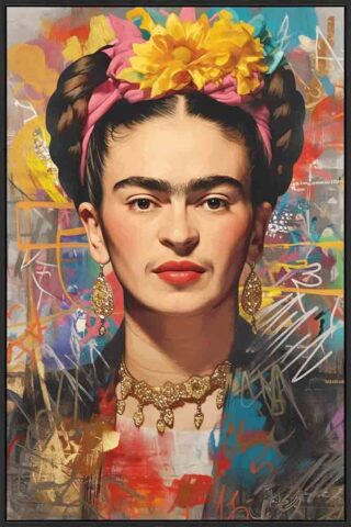 Schilderij hout Popart Frida Kahlo 70x105cm - Eliassen.nl