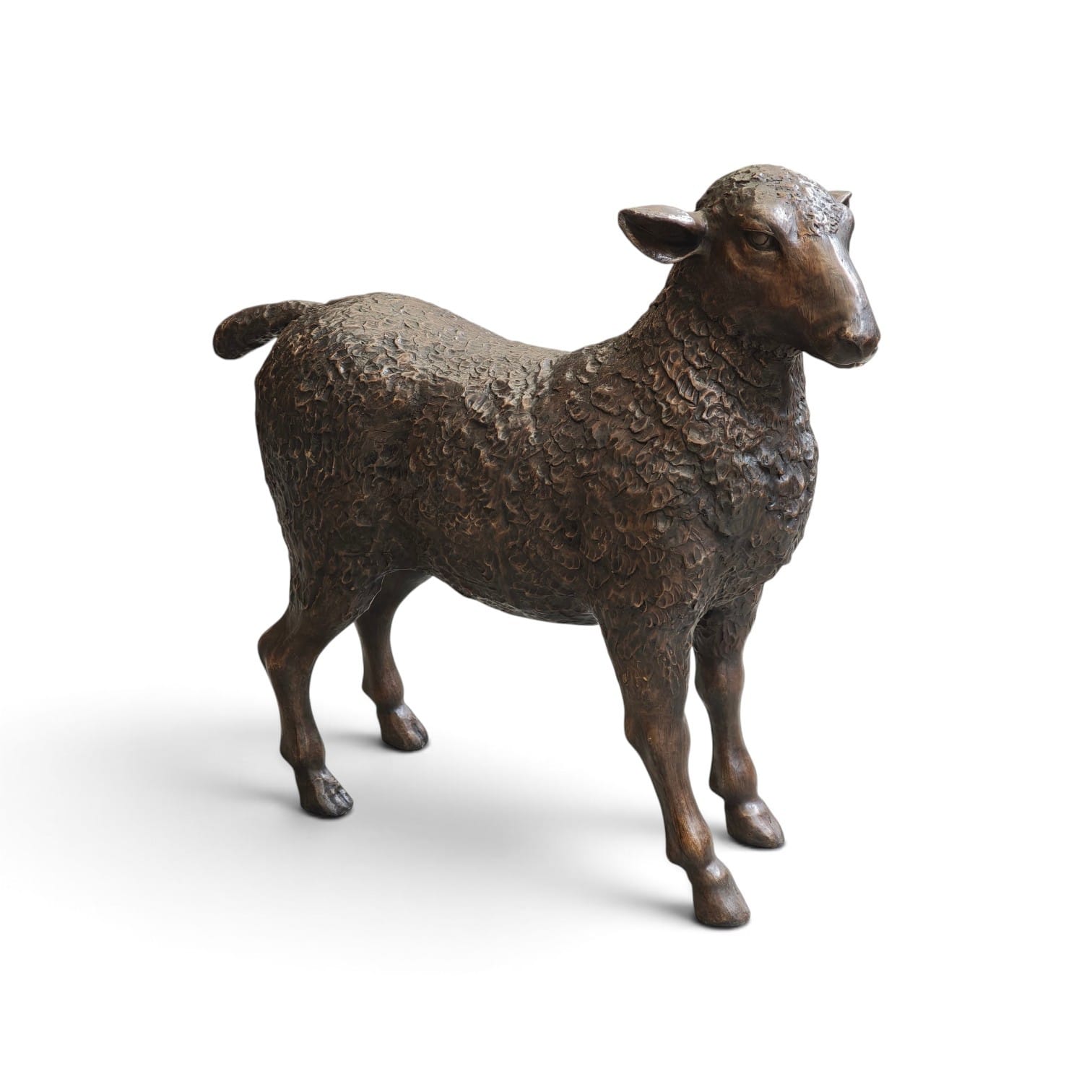 Bronzen beelden 4 alpaca's set of los