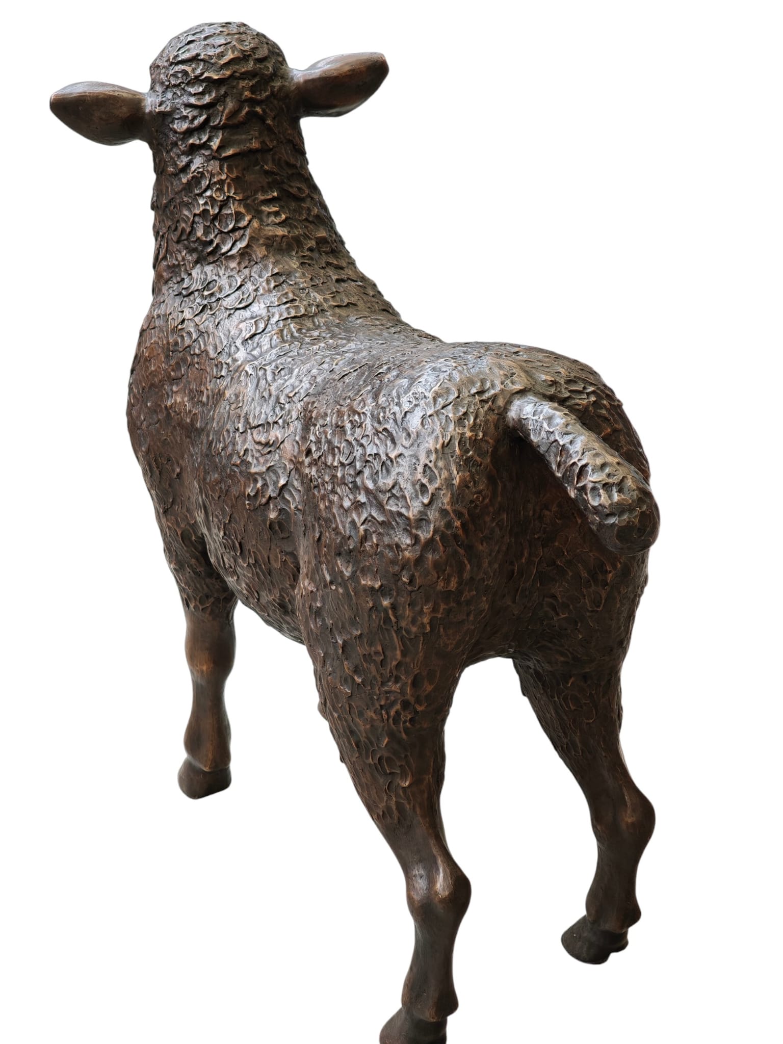 Bronzen beelden 4 alpaca's set of los