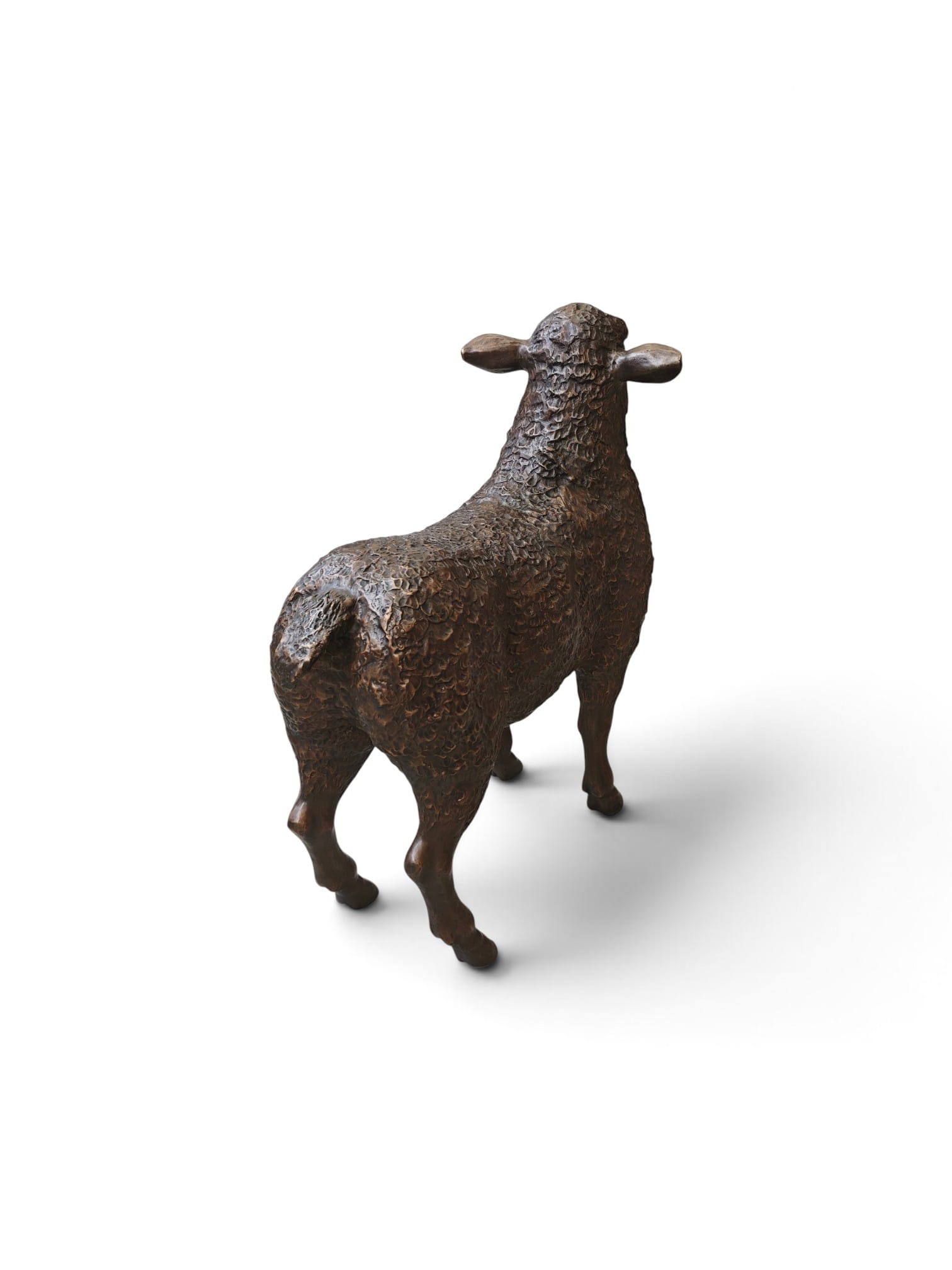 Bronzen beelden 4 alpaca's set of los