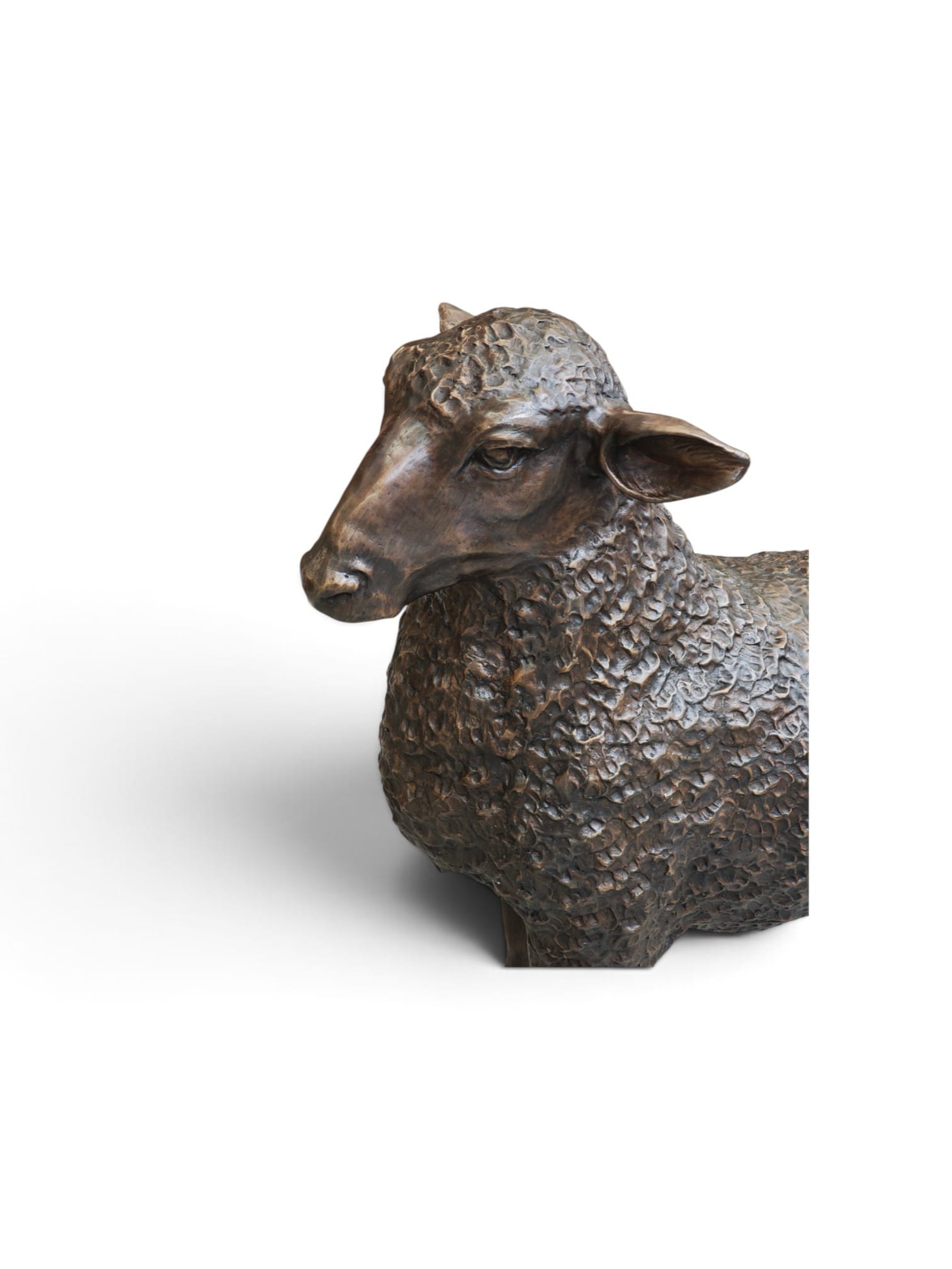 Bronzen beelden 4 alpaca's set of los