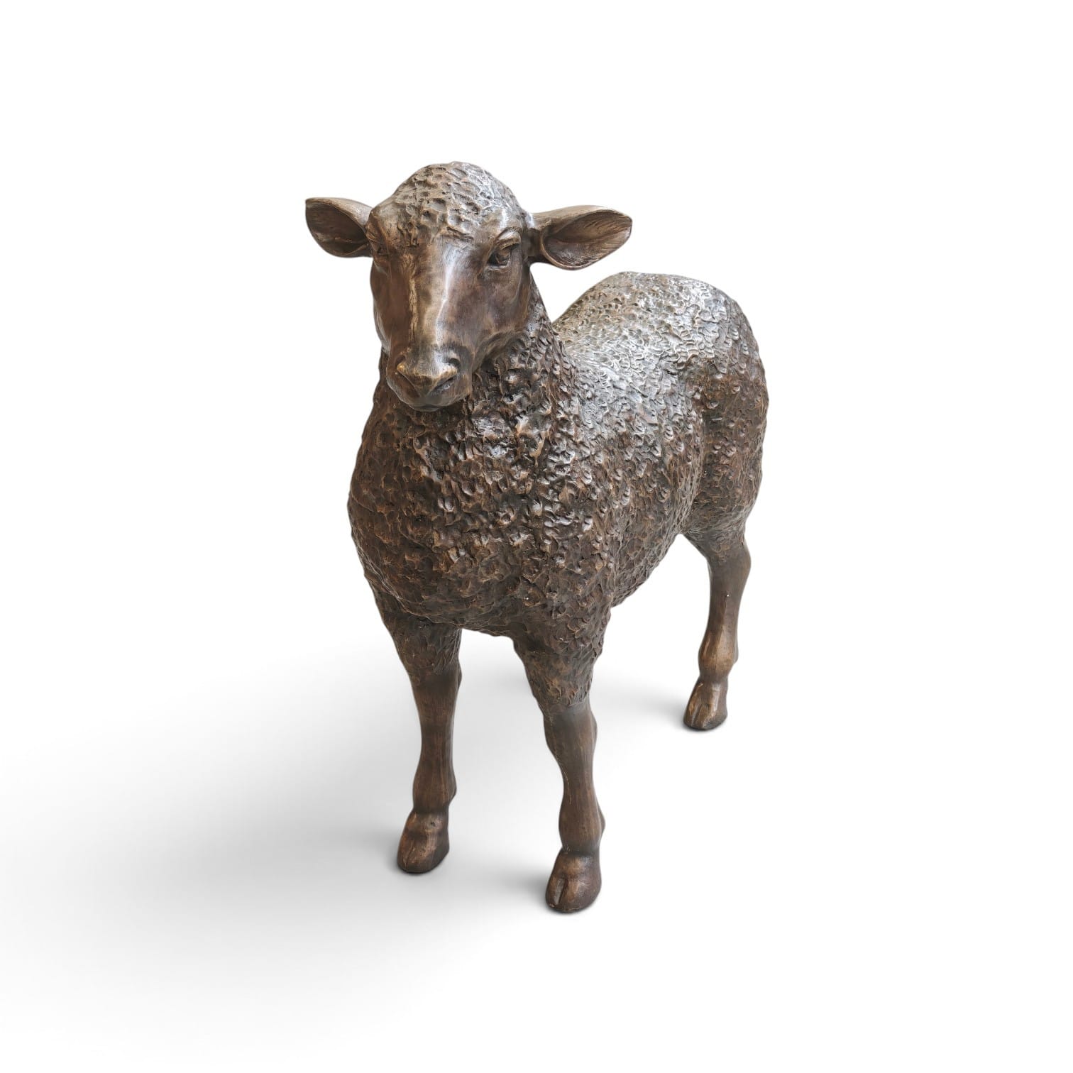 Bronzen beelden 4 alpaca's set of los