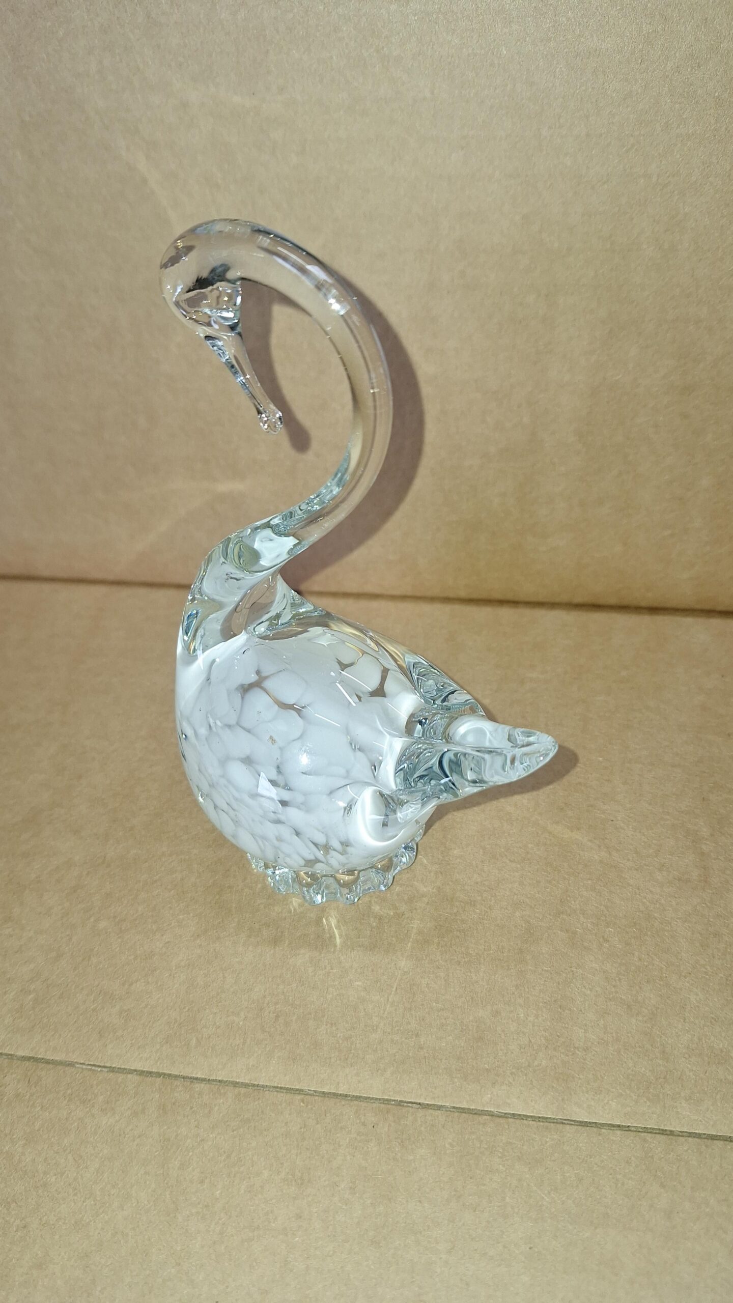 Miniglas Zwanen glas liefdespaar 12cm