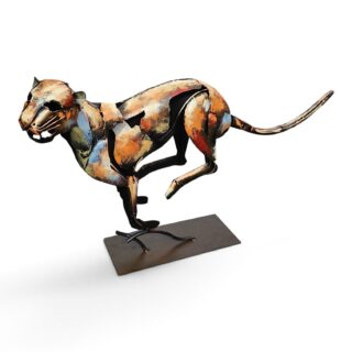 Beeld metaal Jachtluipaard 93cm