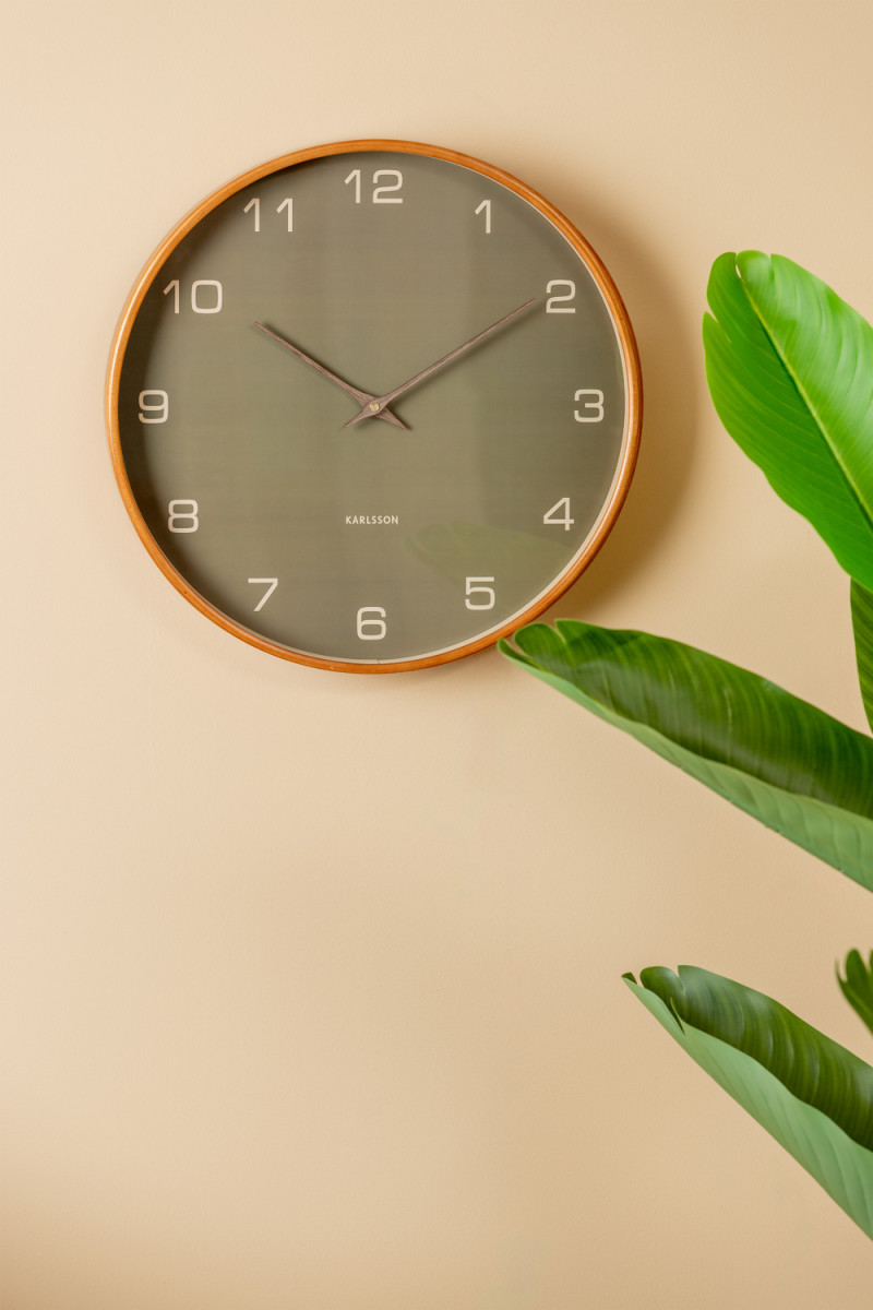 Karlsson wandklok Acento wood mosgroen 40cm