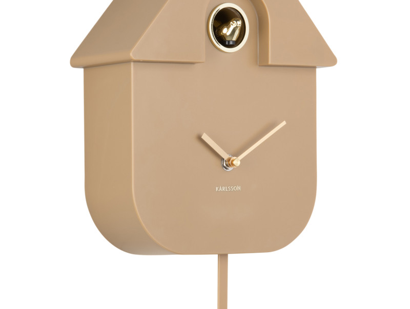 Karlsson wandklok Modern Cuckoo Oro mokka bruin 41cm