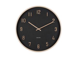 Karlsson wandklok Nervadura zwart / licht hout 40cm - Eliassen.nl