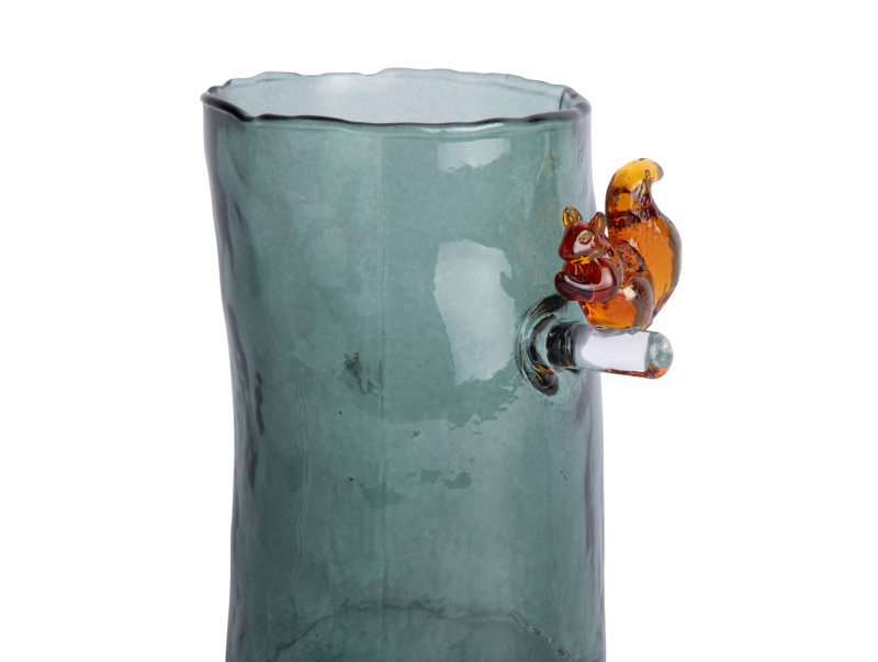 Karlsson glasvaas met eekhoorn groen 15cm