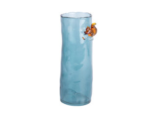 Karlsson glasvaas met eekhoorn blauw 27cm - Eliassen.nl