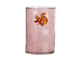 Karlsson glasvaas met eekhoorn roze 15cm-Eliassen.nl