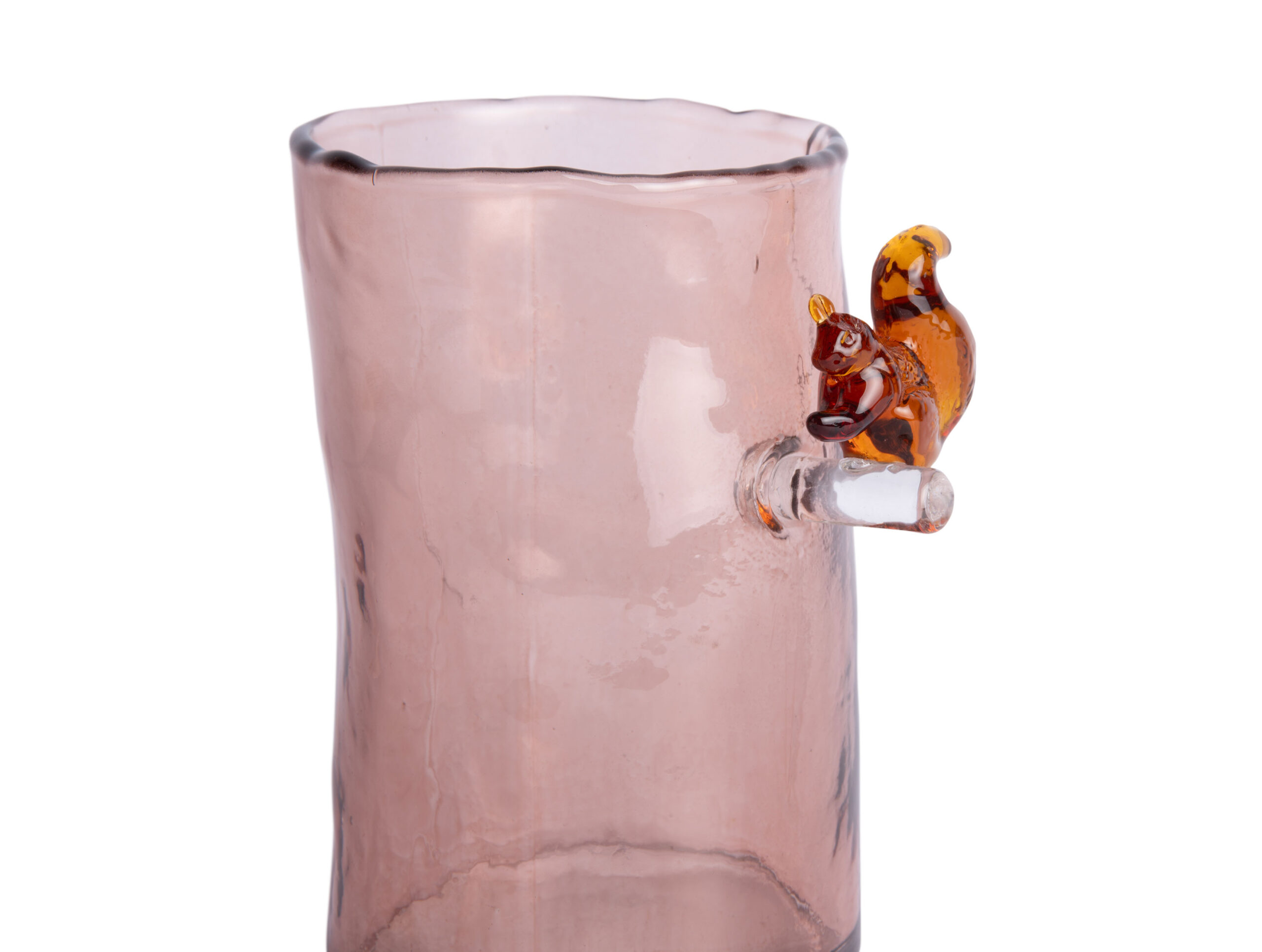 Karlsson glasvaas met eekhoorn roze 27cm