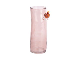 Karlsson glasvaas met eekhoorn roze 27cm - Eliassen.nl